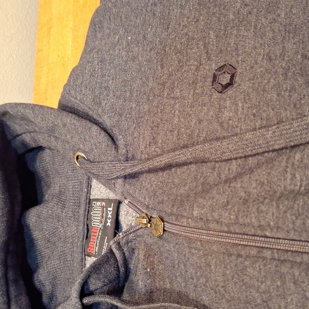 Southpole Zip Up Hoodie Mens XXL Gray Fleece‎ Lined Embroidered Logo Streetwear